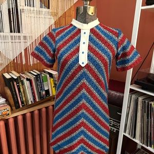 *sold* 1970's Tunic Red & Blue JC PENNY VINTAGE